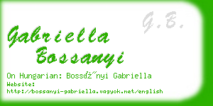 gabriella bossanyi business card